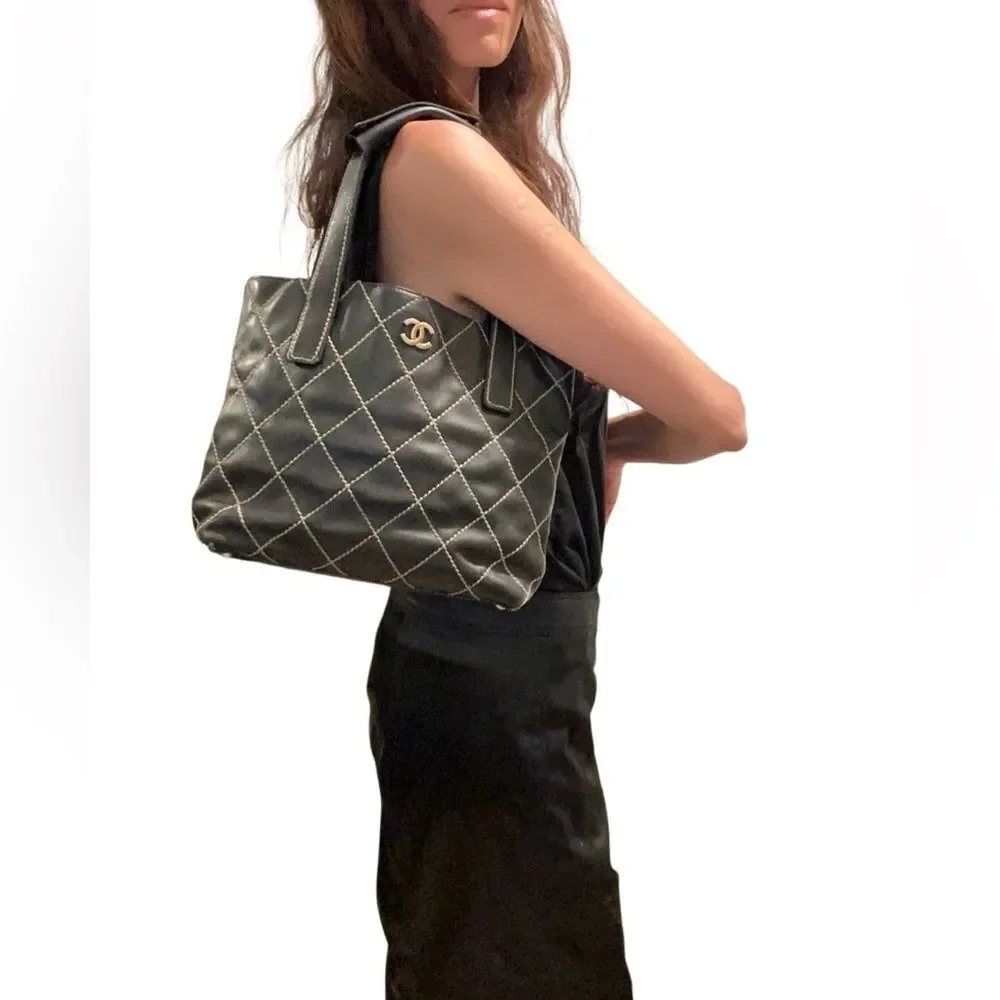 Chanel Black Quilted Tote Bag
